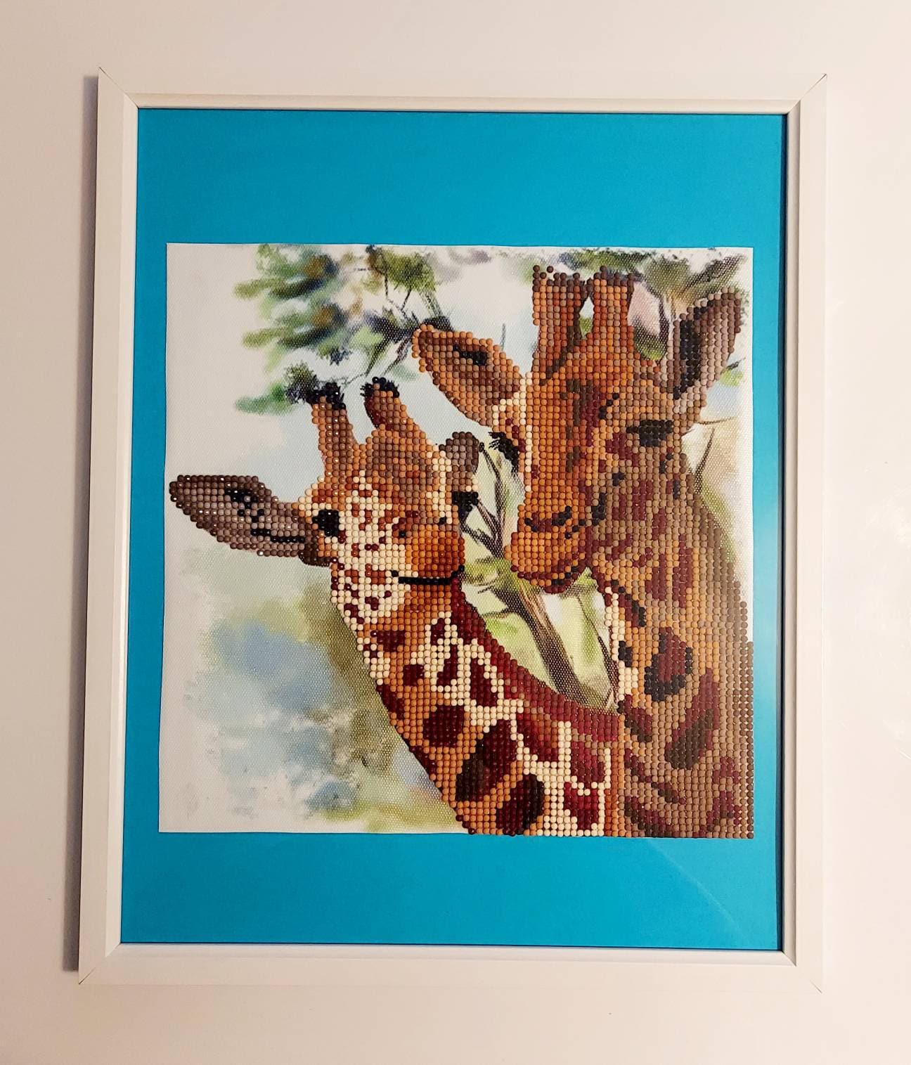 5D Diamond Art Two Giraffes Picture Frame